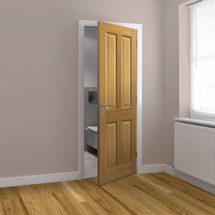 JB Kind Sherwood Pre-Finished Oak 4-Panels Internal Door