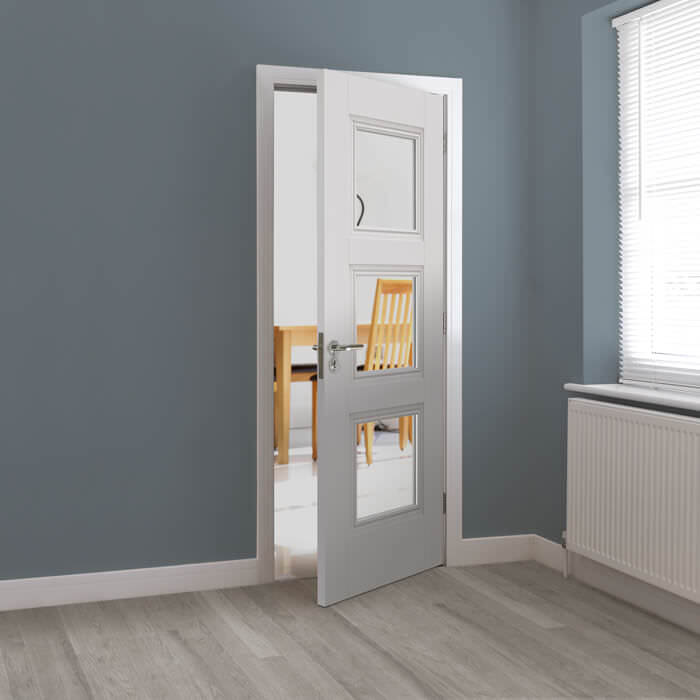 JB Kind Catton White Primed 3-Lites Internal Glazed Door