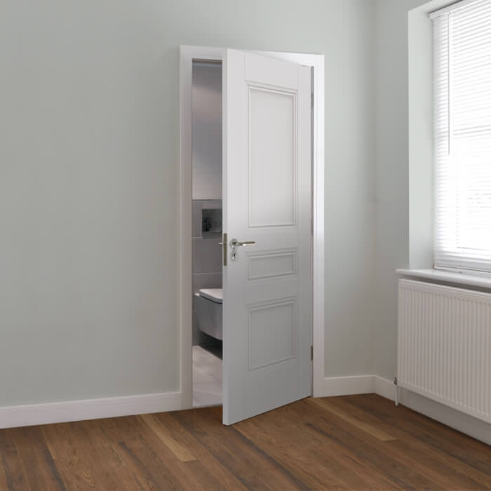 JB Kind Osborne White Primed 3-Panels Internal Door