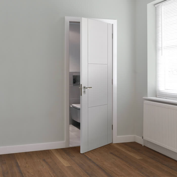 JB Kind Mistral White Primed 3-Panels Internal Door