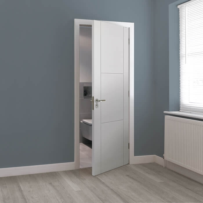 JB Kind Mistral White Primed 3-Panels Internal Fire Door