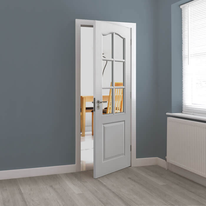 JB Kind Classique White Primed 1-Panel 6-Lites Internal Glazed Door