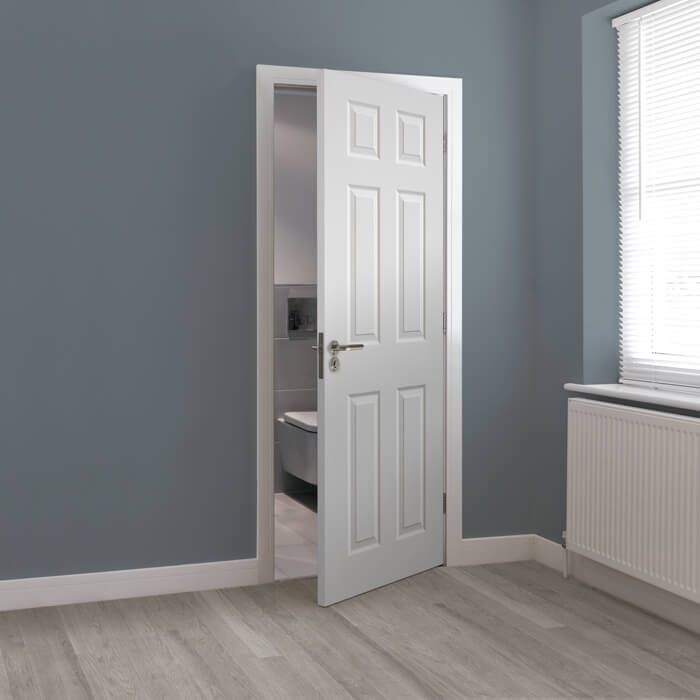 JB Kind Colonist White Primed Grained 6-Panels Internal Door