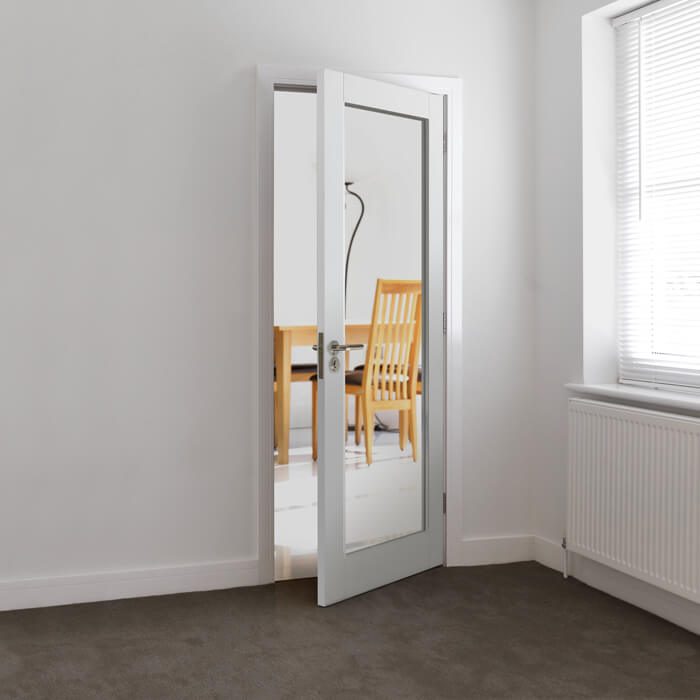 JB Kind Tobago White Primed 1-Lite Internal Glazed Door