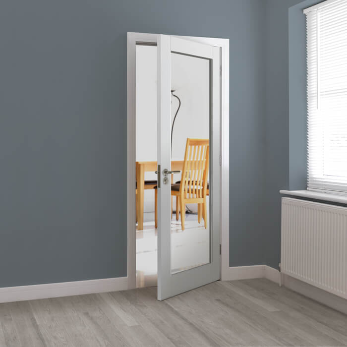 JB Kind Tobago White Primed 1-Lite Internal Glazed Door