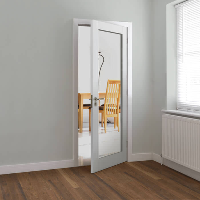 JB Kind Tobago White Primed 1-Lite Internal Glazed Fire Door