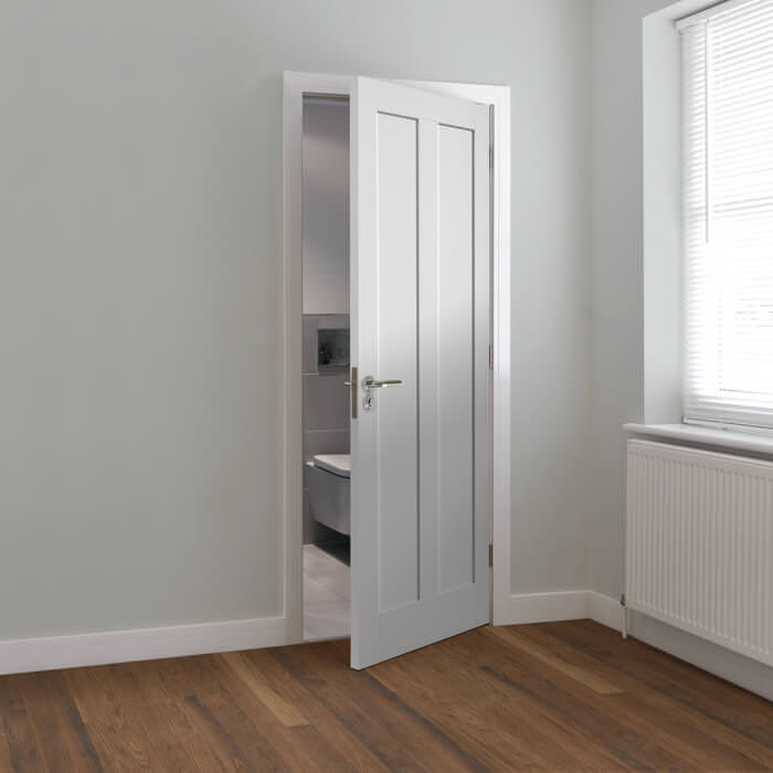 JB Kind Barbados Internal Fire Door with 2 Panel - White Primed