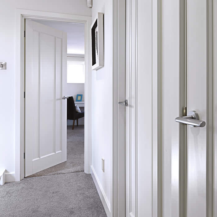 JB Kind Jamaica White Primed 3-Panels Internal Fire Door