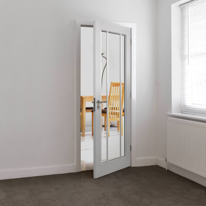 JB Kind Trinidad White Primed 3-Lites Internal Glazed Door