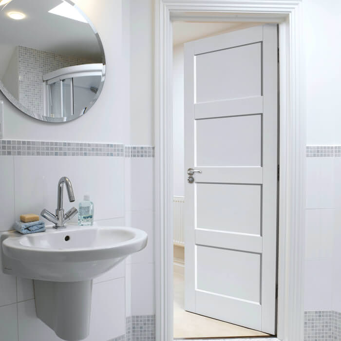 JB Kind Montserrat White Primed 4-Panels Internal Door