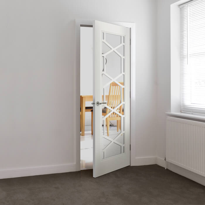 JB Kind Quartz White Primed 12-Lites Internal Glazed Door