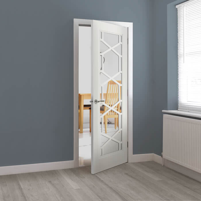 JB Kind Quartz White Primed 12-Lites Internal Glazed Door