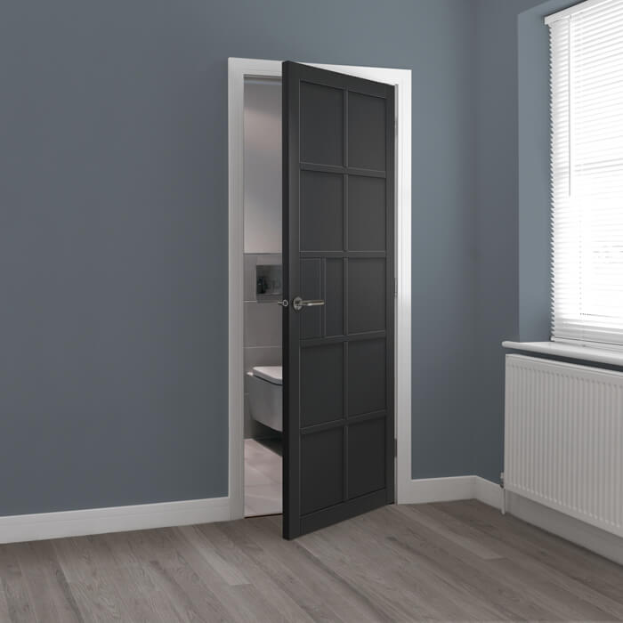 JB Kind Plaza Painted Black 10-Panels Internal Door