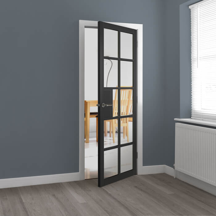 JB Kind Plaza Painted Black 10-Lites Internal Glazed Door