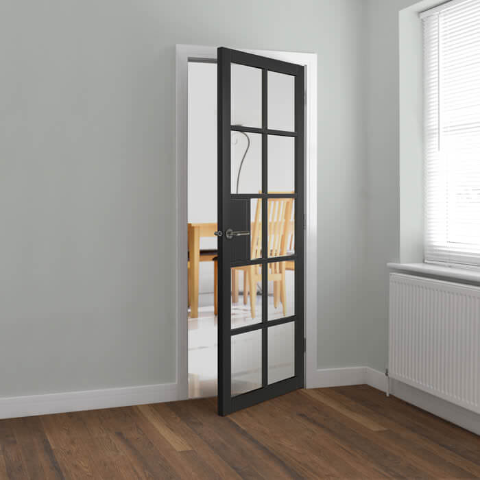 JB Kind Plaza Painted Black 10-Lites Internal Glazed Door