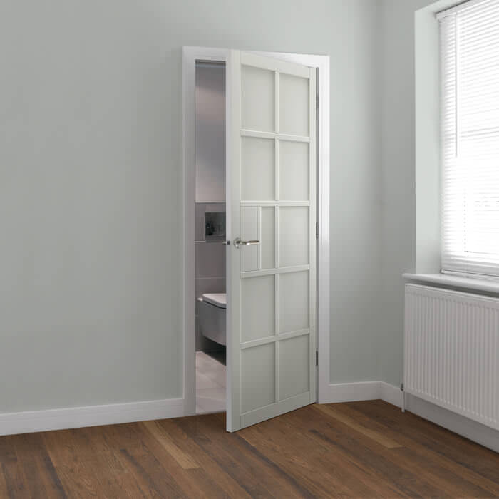 JB Kind Plaza Painted White 10-Panels Internal Door