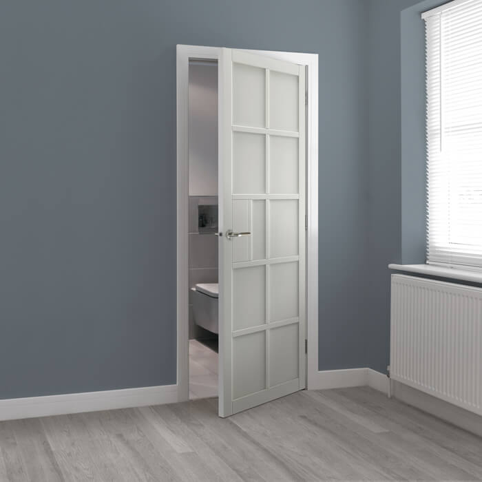 JB Kind Plaza Painted White 10-Panels Internal Door