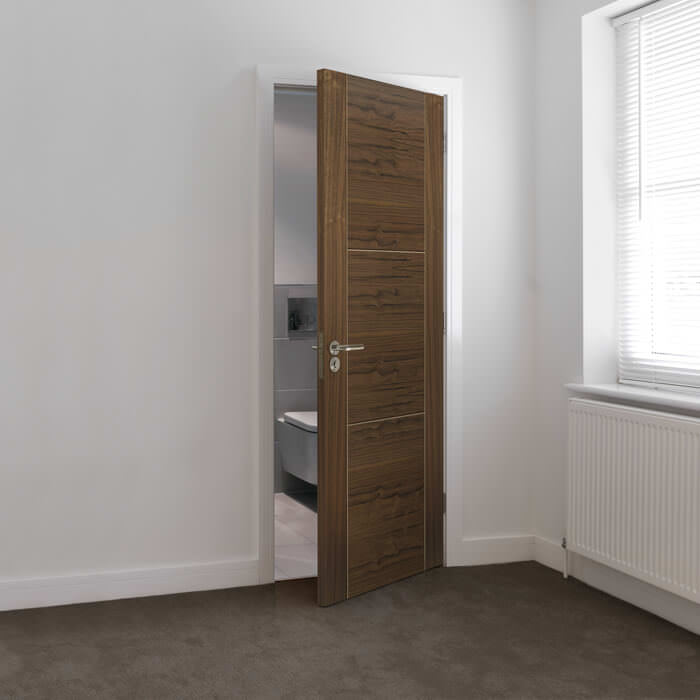 JB Kind Mistral Pre-Finished Walnut 3-Panels Internal Door