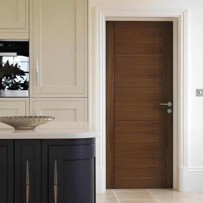 JB Kind Tigris Pre-Finished Walnut 5-Panels Internal Fire Door