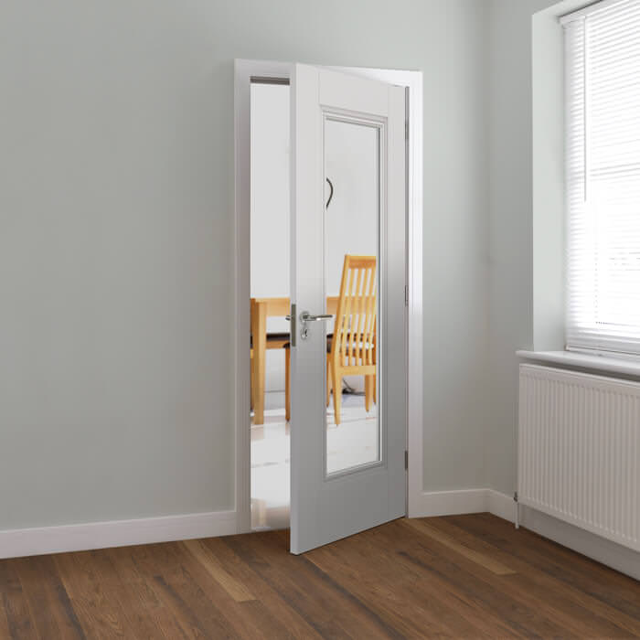 JB Kind Belton White Primed 1-Lite Internal Glazed Door