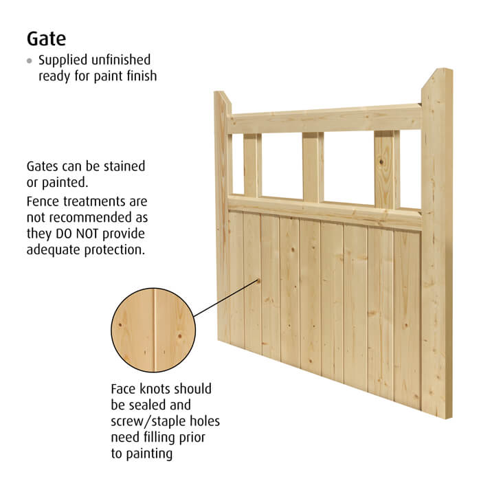 JB Kind Un-Finished Solid Pine External Boarded Gate