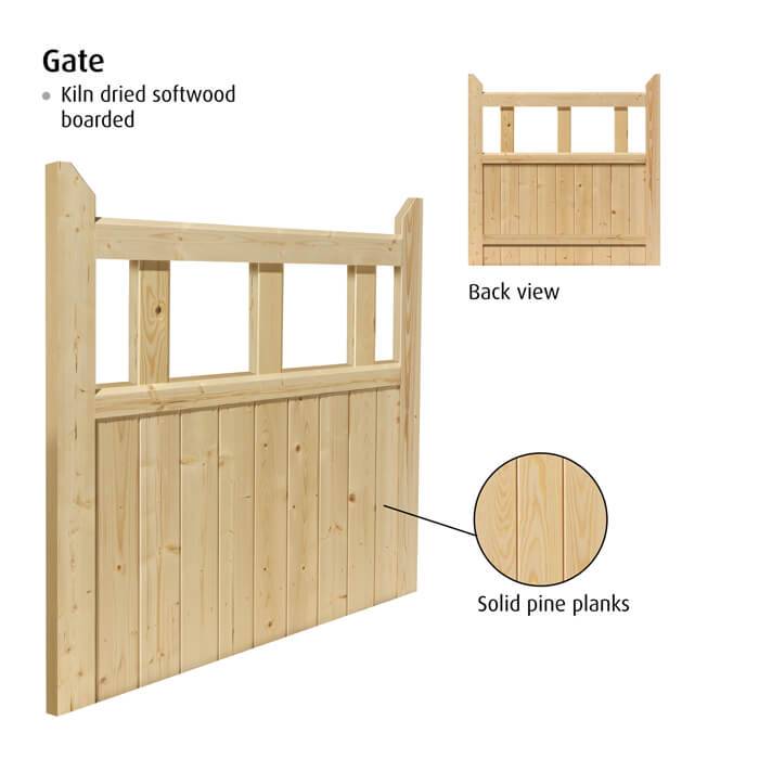 JB Kind Un-Finished Solid Pine External Boarded Gate