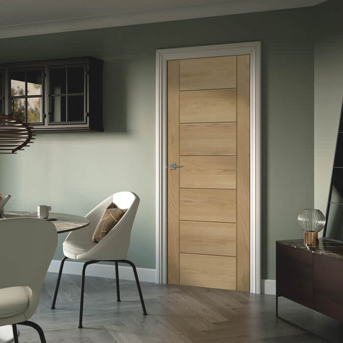 XL Joinery Palermo Essential Pre-Finished Oak 7-Panels Internal Door