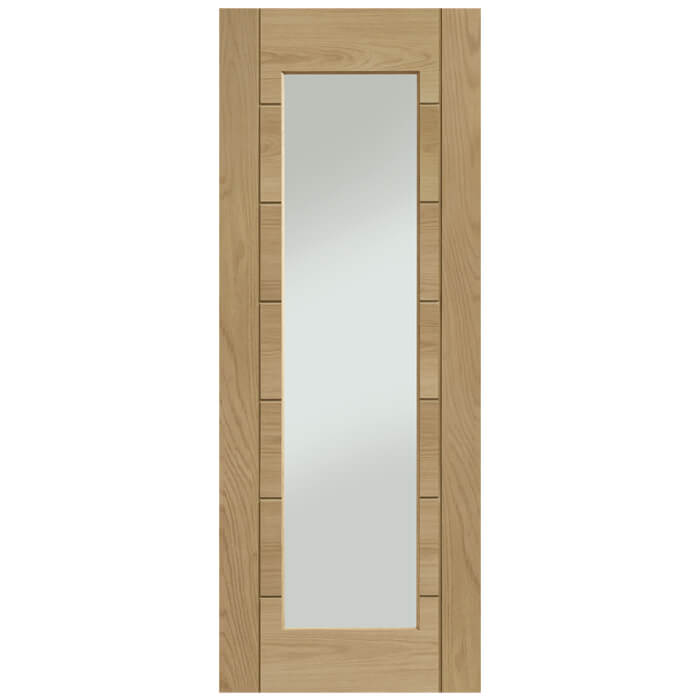 XL Joinery Palermo Essential Pre-Finished Oak 7-Panels 1-Lite Internal Glazed Door