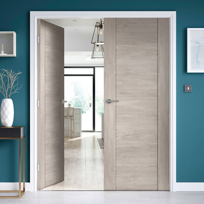 JB Kind Alabama Fumo Pre-Finished Smoky Grey 1-Panel Internal Fire Door