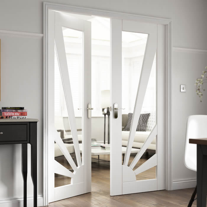 JB Kind Aurora White Primed 4-Lights Internal Glazed Door