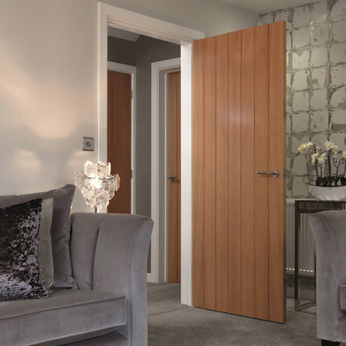 JB Kind Cherwell Pre-Finished Oak 7-Panels Internal Fire Door