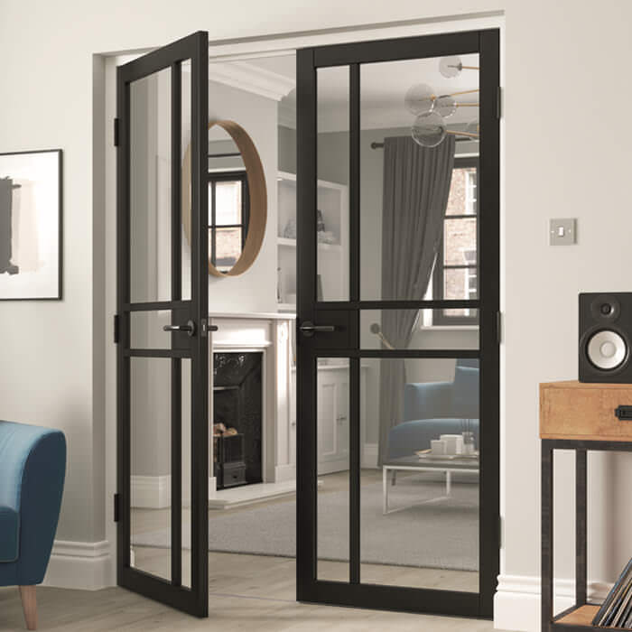 JB Kind City Black 5-Lights Internal Glazed Door