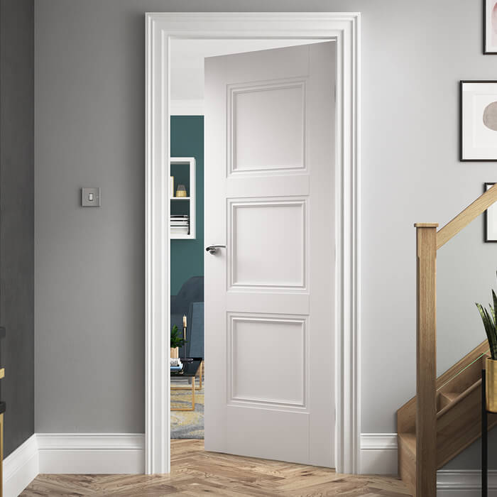 JB Kind Catton White Primed 3-Panels Internal Fire Door