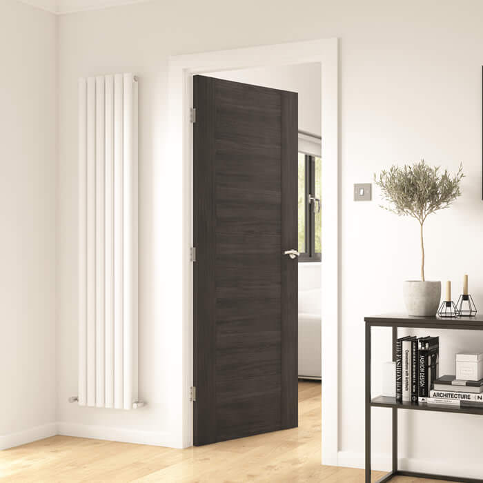 JB Kind Alabama Cinza Pre-Finished Dark Grey 1-Panel Laminated Internal Door