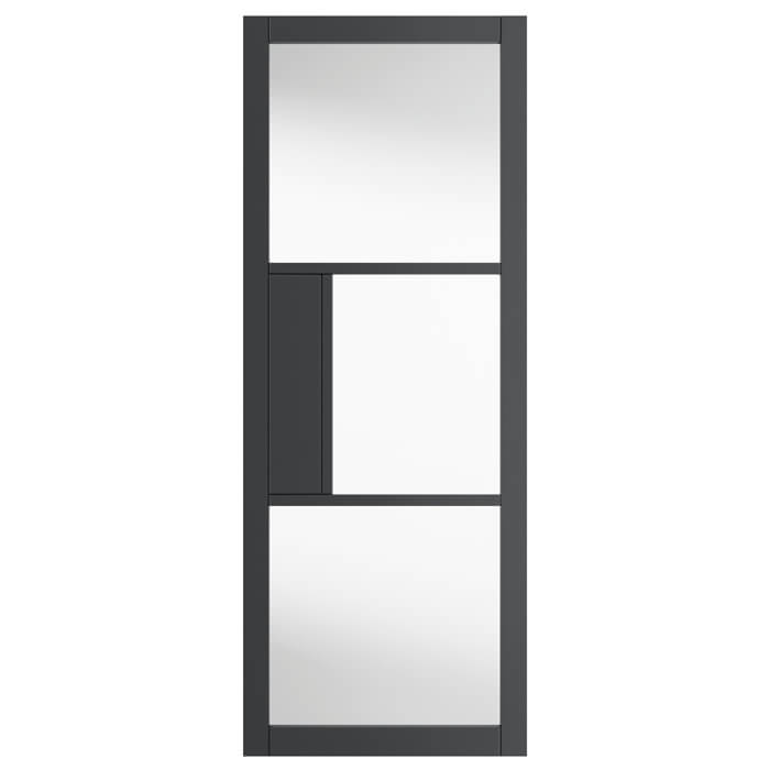 JB Kind Cosmo Pre-Finished Laminated Graphite-Grey 3-Lites Internal Glazed Door