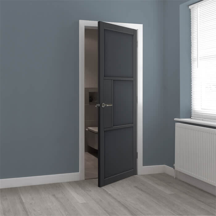 JB Kind Cosmo Pre-Finished Laminated Graphite-Grey 3-Panels Internal Door