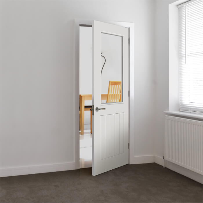 JB Kind Thames White Primed 1-Lite 5-Panels Internal Glazed Door