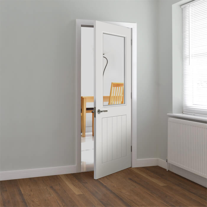 JB Kind Thames White Primed 1-Lite 5-Panels Internal Glazed Door