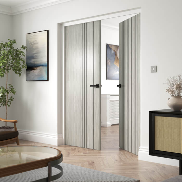 JB Kind Aria Pre-Finished Grey Laminate Internal Fire Door