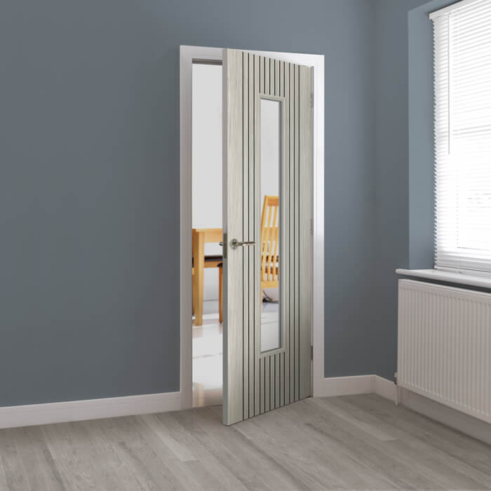 JB Kind Aria Pre-Finished Grey Laminate 1-Lite Internal Glazed Door