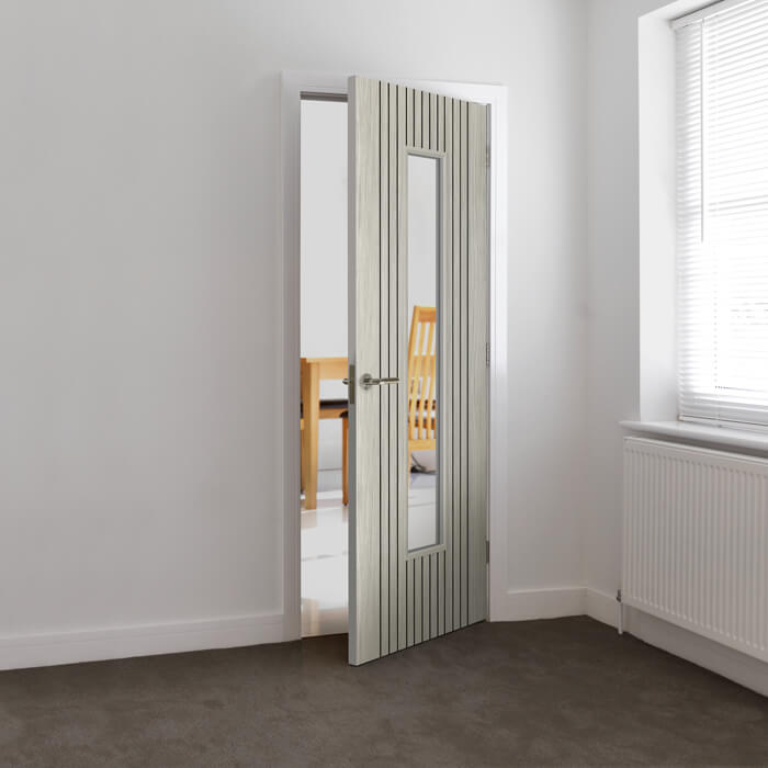 JB Kind Aria Pre-Finished Grey Laminate 1-Lite Internal Glazed Door