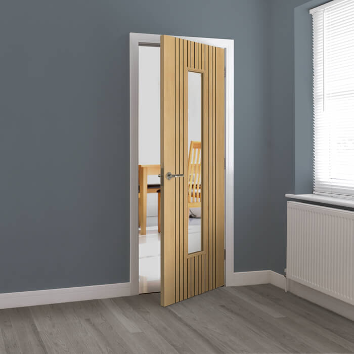 JB Kind Aria Pre-Finished Oak Laminate 1-Lite Internal Glazed Door