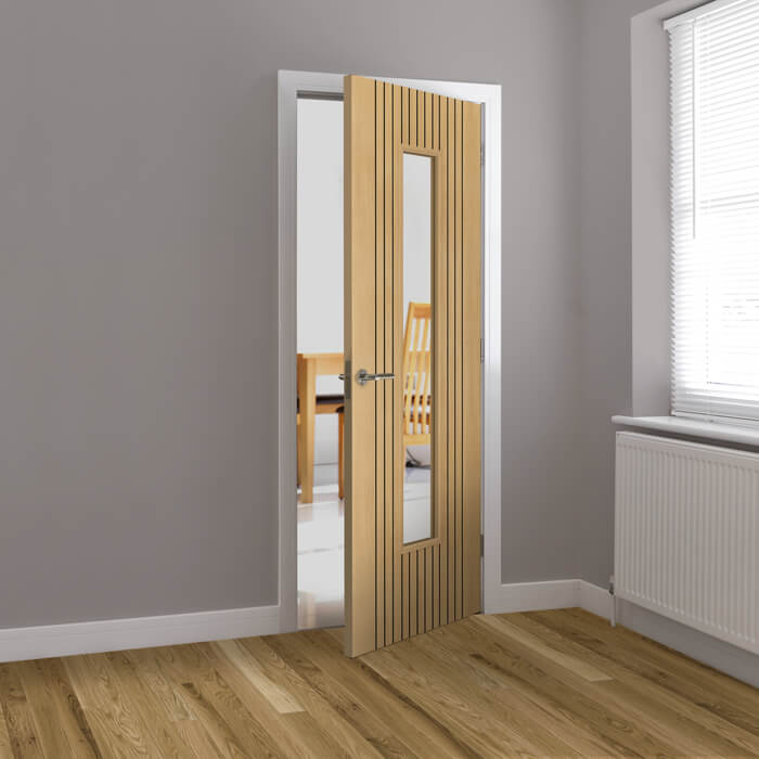 JB Kind Aria Pre-Finished Oak Laminate 1-Lite Internal Glazed Door