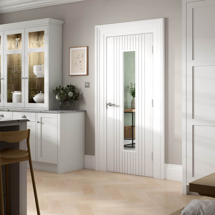 JB Kind Aria White Primed 1-Lite Internal Glazed Door