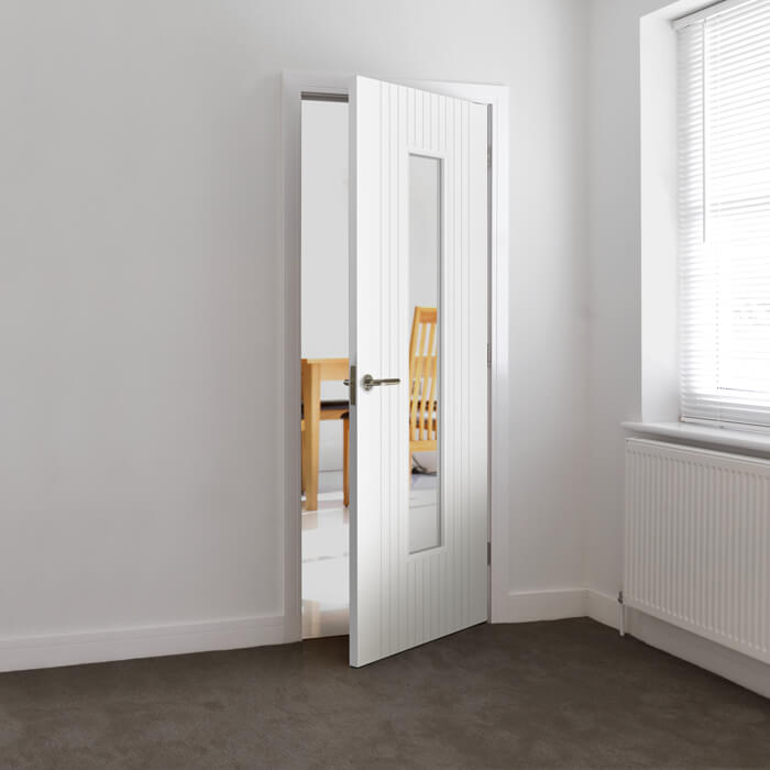 JB Kind Aria White Primed 1-Lite Internal Glazed Door