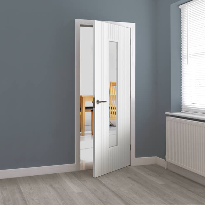 JB Kind Aria White Primed 1-Lite Internal Glazed Door