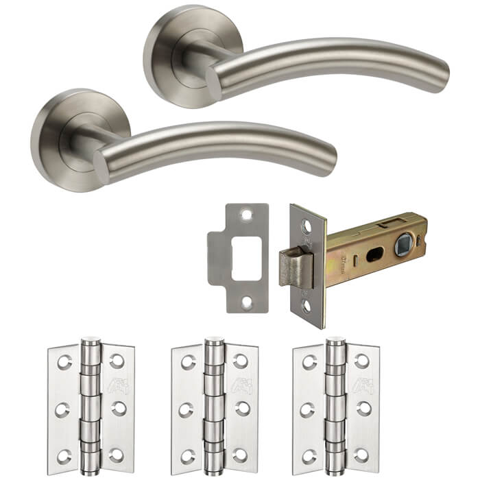 JB Kind Detroit Satin Stainless Steel Door Handle Latch Pack