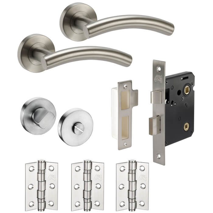 JB Kind Detroit Satin Stainless Steel Door Handle Latch Pack