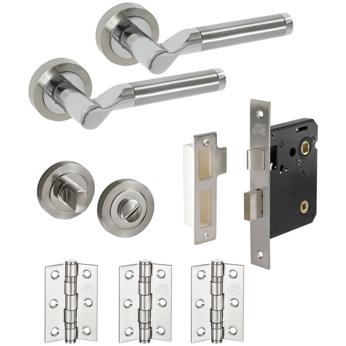 JB Kind Miami Polished Chrome Door Handle Latch Pack