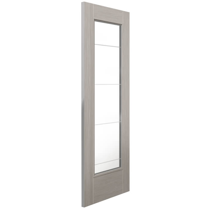 JB Kind Tigris Pre-Finished Light-Grey Laminate 1L Internal Glazed Door